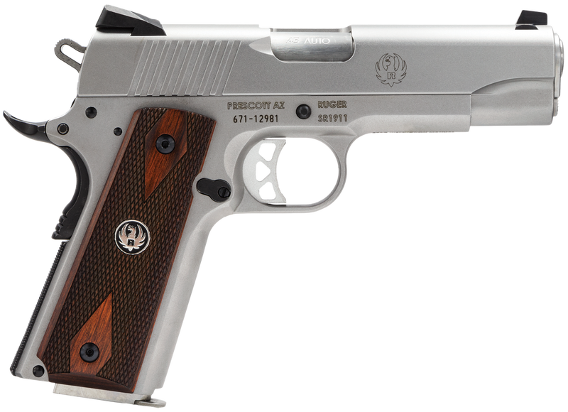 RUGER SR1911 COMMANDER STAINLESS .45ACP 4.25" BARREL 7-ROUNDS NOVAK SIGHTS